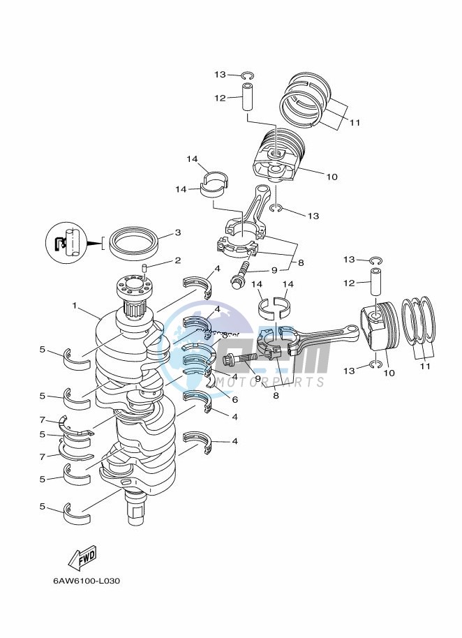 CRANKSHAFT--PISTON