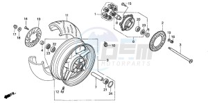 VTR1000SP VTR1000SP-1 drawing REAR WHEEL (VTR1000SP2/3/ 4/5/6)