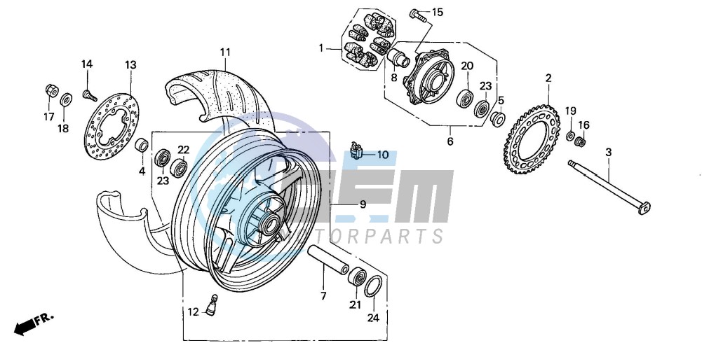 REAR WHEEL (VTR1000SP2/3/ 4/5/6)