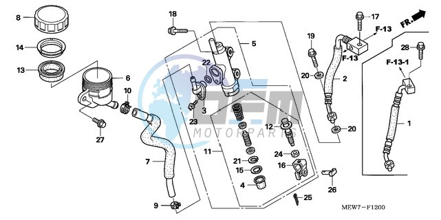 RR. BRAKE MASTER CYLINDER