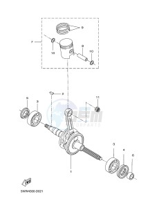 CW50 BOOSTER (2DW2 2DW2) drawing CRANKSHAFT & PISTON