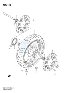 GSX650F (E21) Katana drawing FRONT WHEEL (GSX650FAL1 E21)