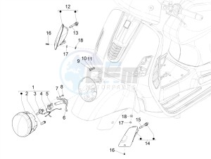 GTV 300HPE SEI GIORNI IE E4 ABS (EMEA) drawing Front headlamps - Turn signal lamps