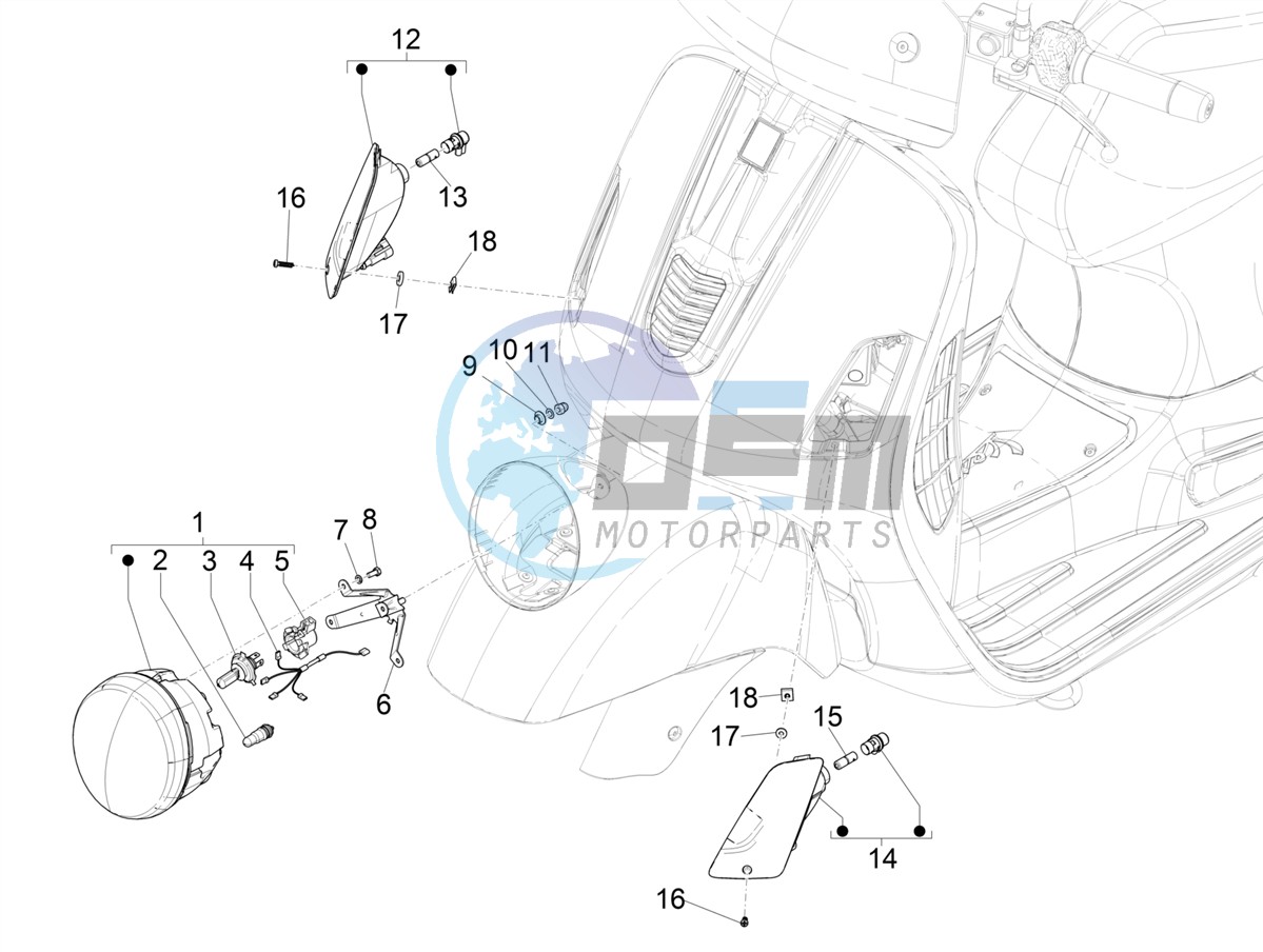 Front headlamps - Turn signal lamps