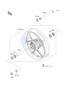 ZX 1000 D [NINJA ZX-10R] (D6F-D7FA) D7F drawing FRONT WHEEL