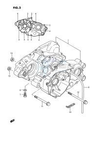 RM80 (E3) drawing CRANKCASE (MODEL G H J)