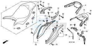 CB600F3A UK - (E / MKH ST) drawing SEAT/REAR COWL