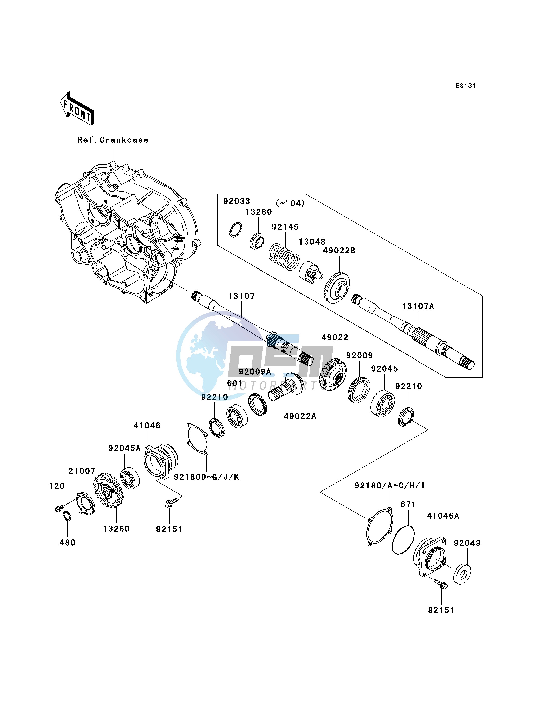 FRONT BEVEL GEAR