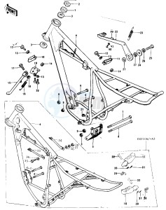 KX 250 (A) drawing FRAME_FRAME FITTINGS -- 74-76- -