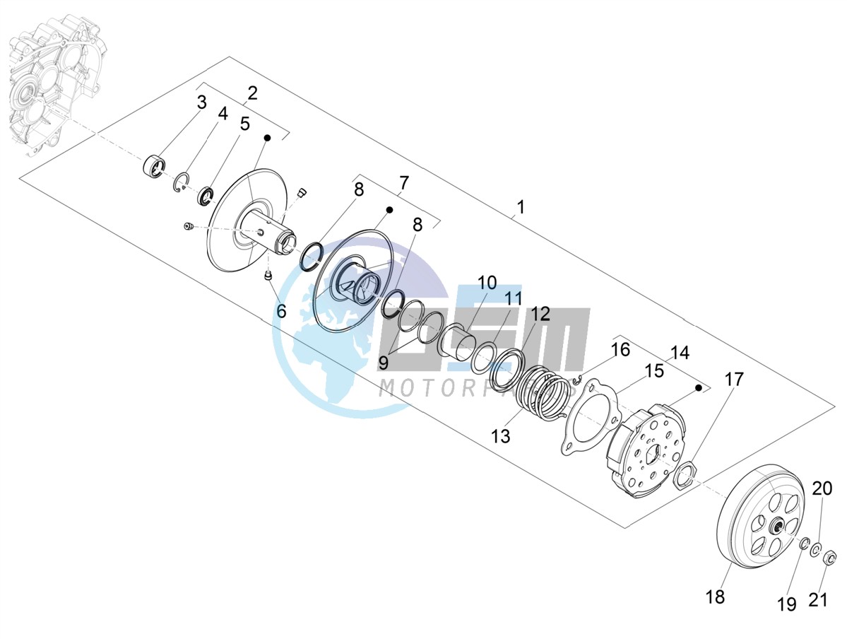 Driven pulley