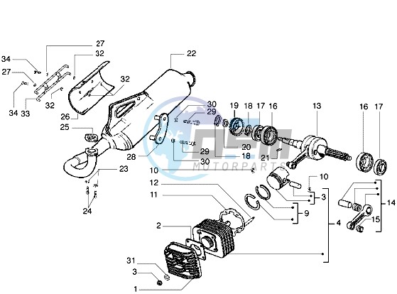 Crankshaft-cylinder-head-silencer