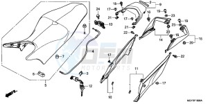 VFR800XB Crossrunner E drawing SEAT/ REAR COWL