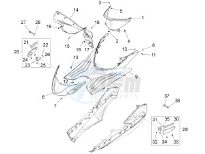 Fly 50 4T 2V 25-30Km/h drawing Central cover - Footrests