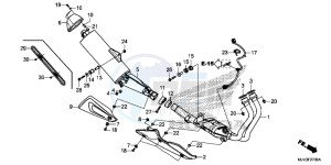 CBR500RF CBR500R UK - (E) drawing EXHAUST MUFFLER