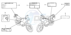 NX125 drawing CAUTION LABEL