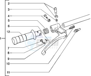 Typhoon 125 XR drawing Handlebars component parts