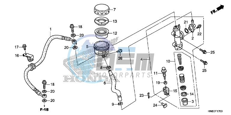 RR. BRAKE MASTER CYLINDER