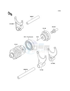 KX250 KX250-R1 EU drawing Gear Change Drum/Shift Fork(s)