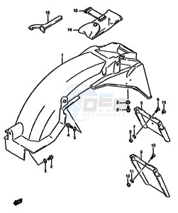 GSX750F (K-T) drawing REAR FENDER (MODEL S)