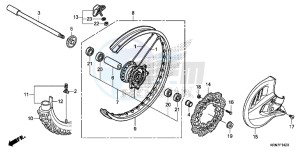 CRF250RG CRF250R ED drawing FRONT WHEEL