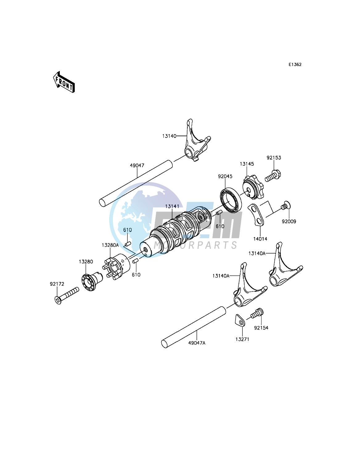 Gear Change Drum/Shift Fork(s)