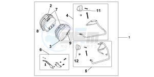 VFR800A drawing 35 LITRE PANNIER KIT SWORD SILVER MET