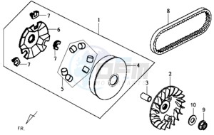 JOYRIDE 125 drawing CLUTCH / V BELT