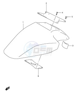 GSF1200 (E2) Bandit drawing FRONT FENDER (GSF1200ST SV SAV SW SAW SX SAX SY SAY)