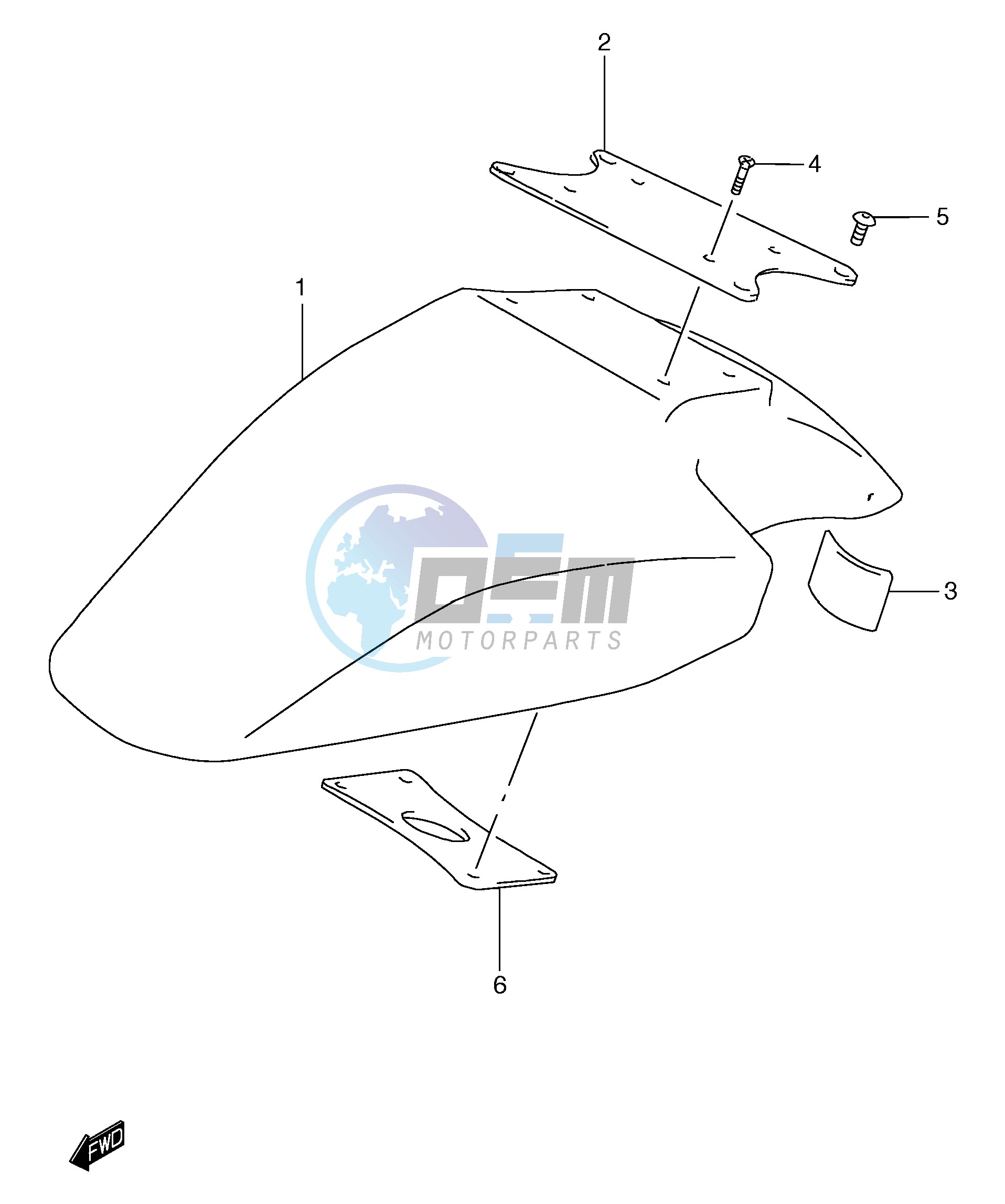 FRONT FENDER (GSF1200ST SV SAV SW SAW SX SAX SY SAY)