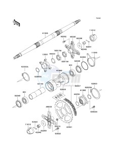 KSF 250 A [MOJAVE 250] (A15-A18) [MOJAVE 250] drawing REAR HUB