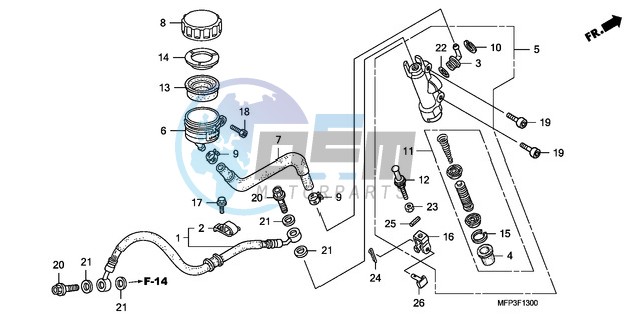 RR. BRAKE MASTER CYLINDER (CB1300/CB1300S)