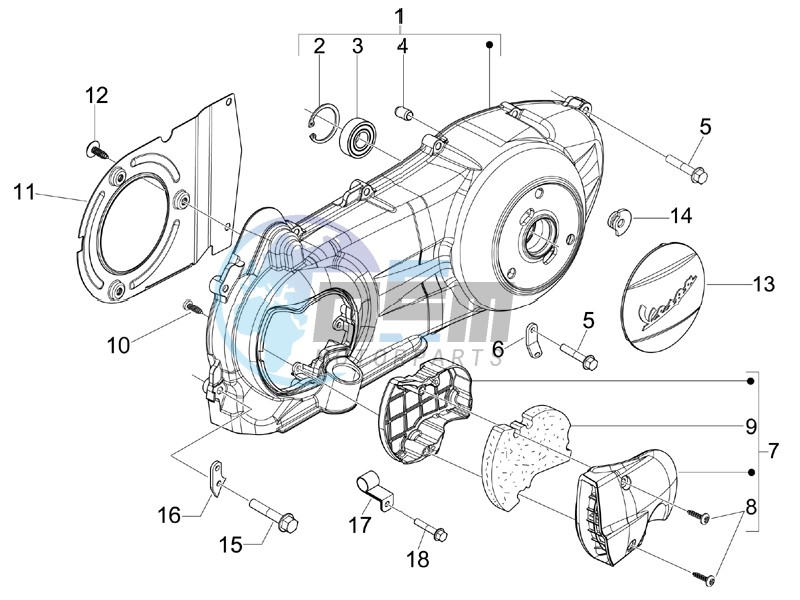 Crankcase cover and cooling