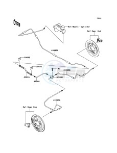 MULE_600 KAF400BEF EU drawing Rear Brake Piping