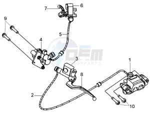 JOYRIDE 125 drawing BRAKE CALIPER FOR / BRAKE CALIPER ACHTER