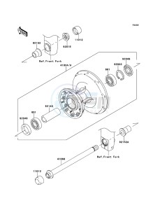 W800 EJ800AEF GB XX (EU ME A(FRICA) drawing Front Hub