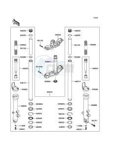 Z750 ZR750-J2H FR GB XX (EU ME A(FRICA) drawing Front Fork