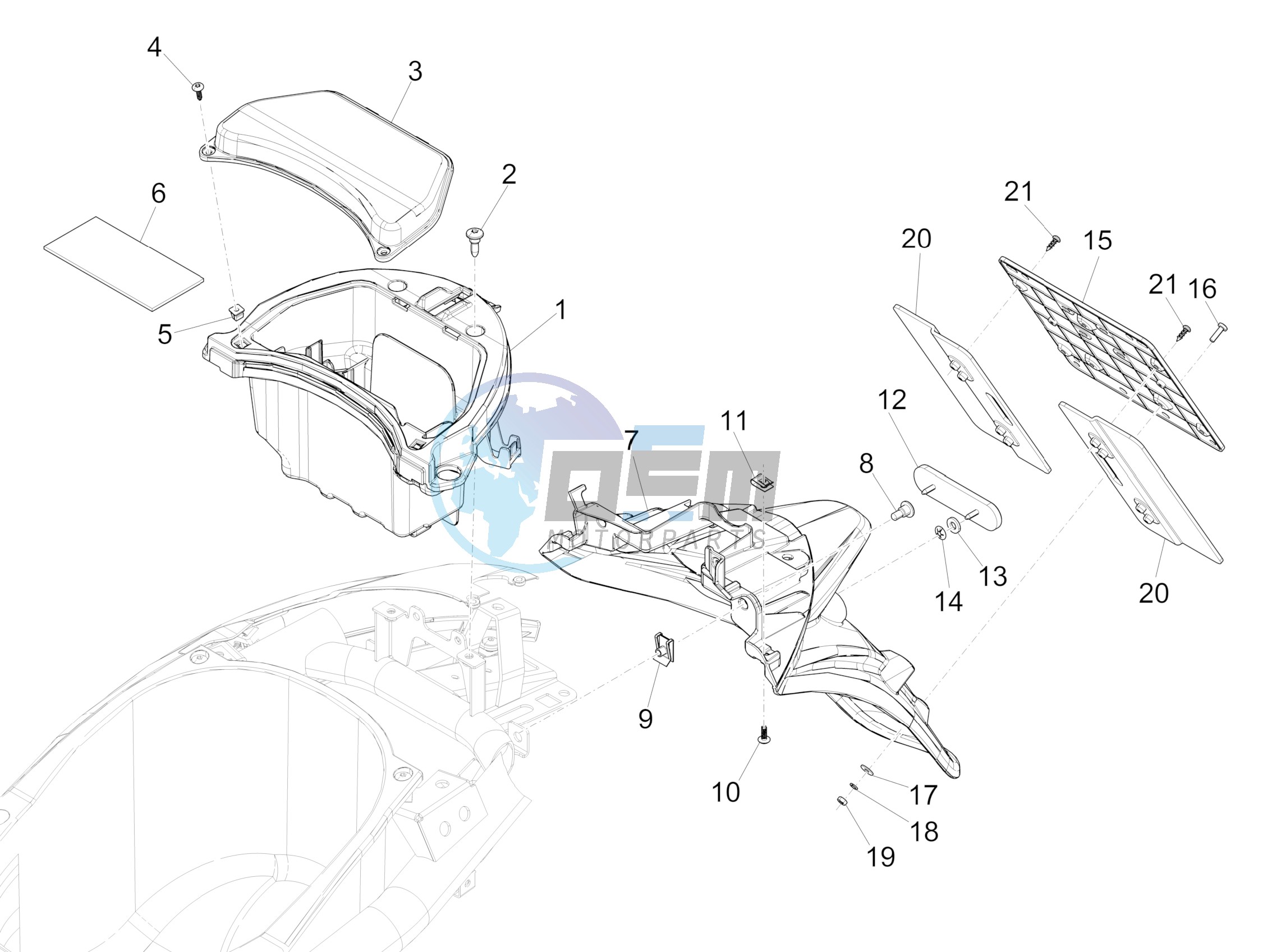 Rear cover - Splash guard