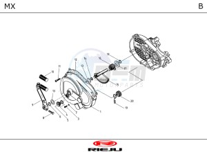 MX-BLUE 50 drawing ENGINE  Crank case right