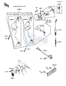 KZ 1100 B [GPZ) (B1-B2) [GPZ) drawing IGNITION SWITCH_LOCKS_REFLECTORS