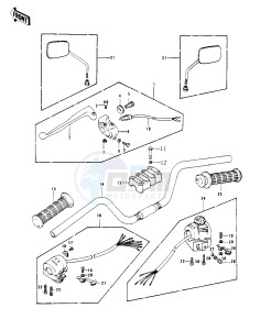 KZ 1000 C [POLICE 1000] (C1-C1A) [POLICE 1000] drawing HANDLEBAR -- 78 C1_C1A- -