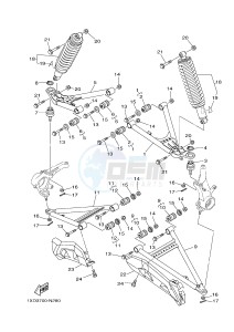 YXM700E YXM700PE VIKING EPS (1XP3) drawing FRONT SUSPENSION & WHEEL