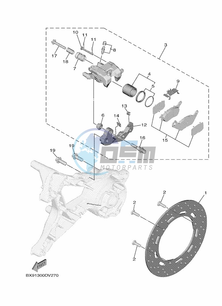 REAR BRAKE CALIPER