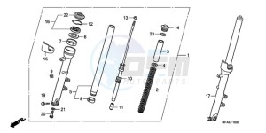 CBF1000SA UK - (E / ABS MKH) drawing FRONT FORK