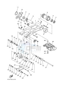 YFZ450 YFZ450D (1PD5 1PD6) drawing REAR ARM