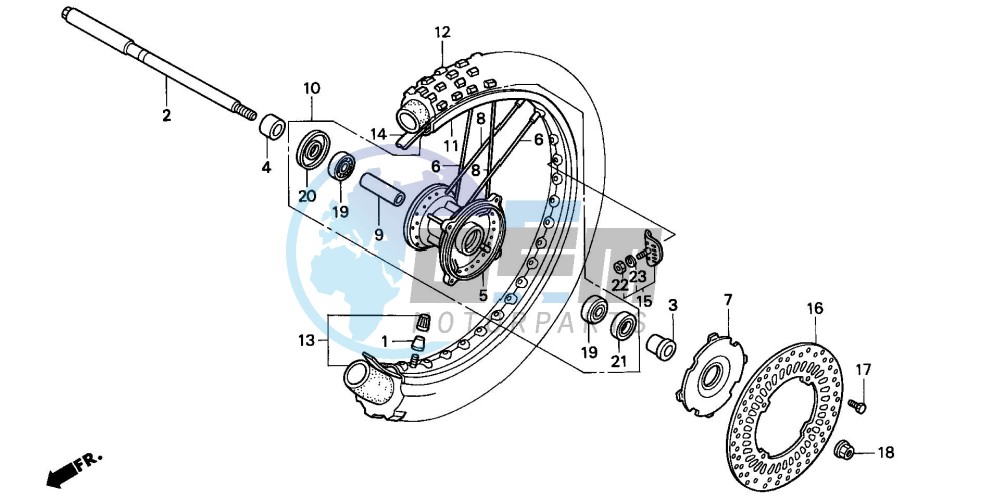 FRONT WHEEL (CR500RN/RP/RR)