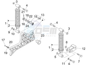 Beverly 250 drawing Rear suspension - Shock absorbers