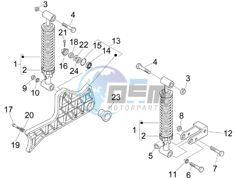 Rear suspension - Shock absorbers