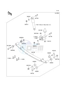 KAF 620 E [MULE 3010 4X4] (E6F-E8F) E8F drawing REAR SUSPENSION