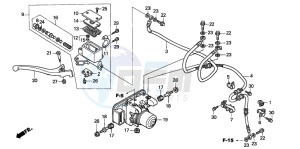 NSS250 JAZZ drawing FR. BRAKE MASTER CYLINDER /ABS MODULATOR (NSS250A)