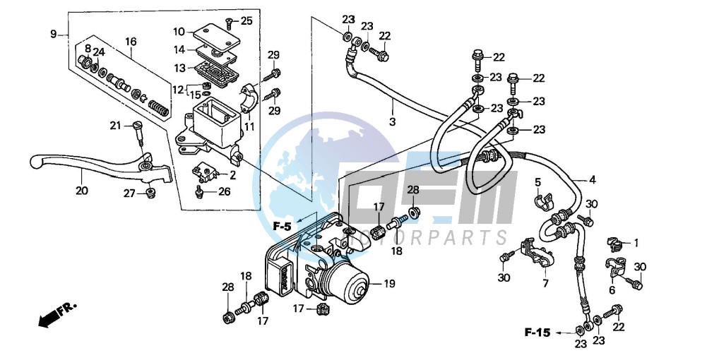 FR. BRAKE MASTER CYLINDER /ABS MODULATOR (NSS250A)